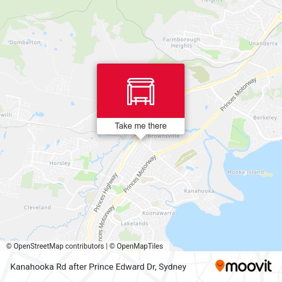 Kanahooka Rd after Prince Edward Dr map