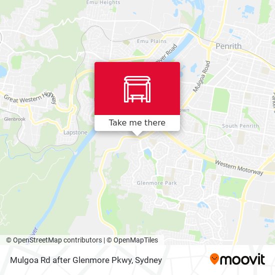 Mulgoa Rd after Glenmore Pkwy map