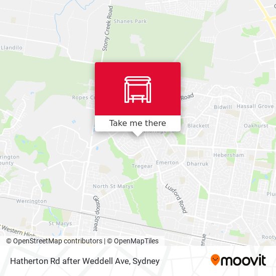 Hatherton Rd after Weddell Ave map