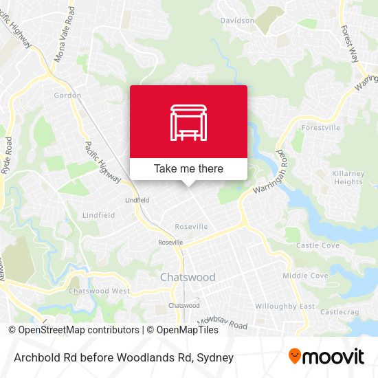 Archbold Rd before Woodlands Rd map