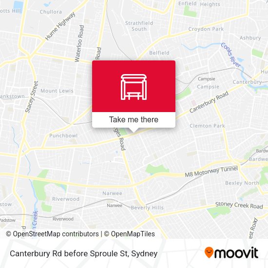 Canterbury Rd before Sproule St map