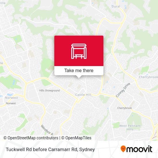 Tuckwell Rd before Carramarr Rd map