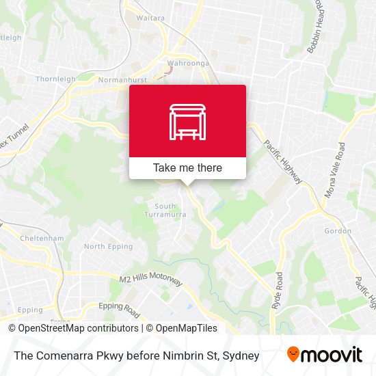 The Comenarra Pkwy before Nimbrin St map