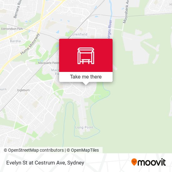 Evelyn St at Cestrum Ave map