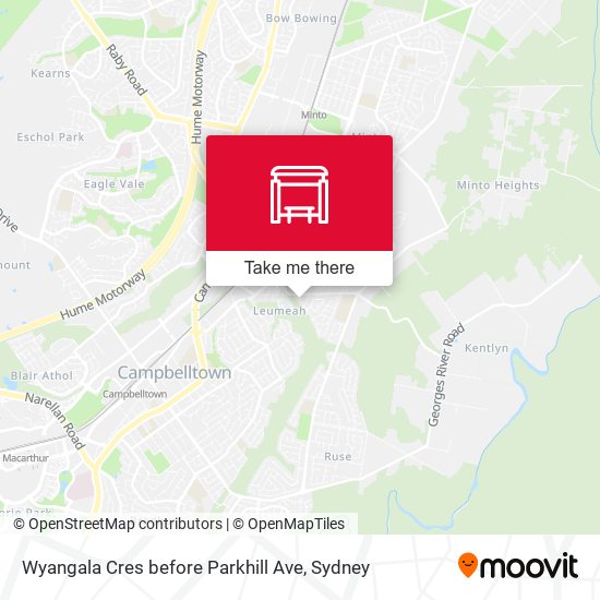 Wyangala Cres before Parkhill Ave map