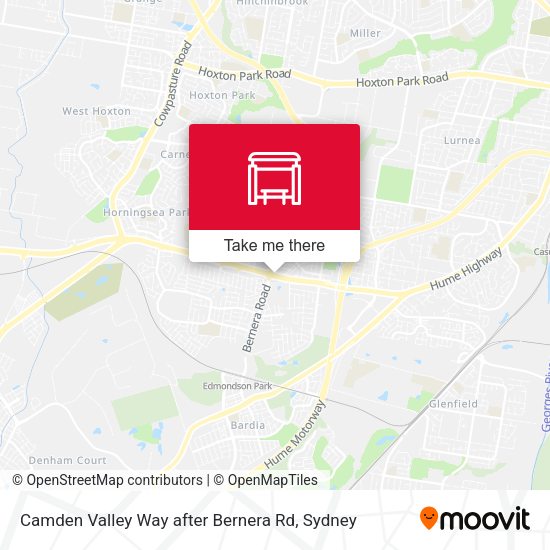 Camden Valley Way after Bernera Rd map