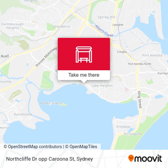 Northcliffe Dr opp Caroona St map
