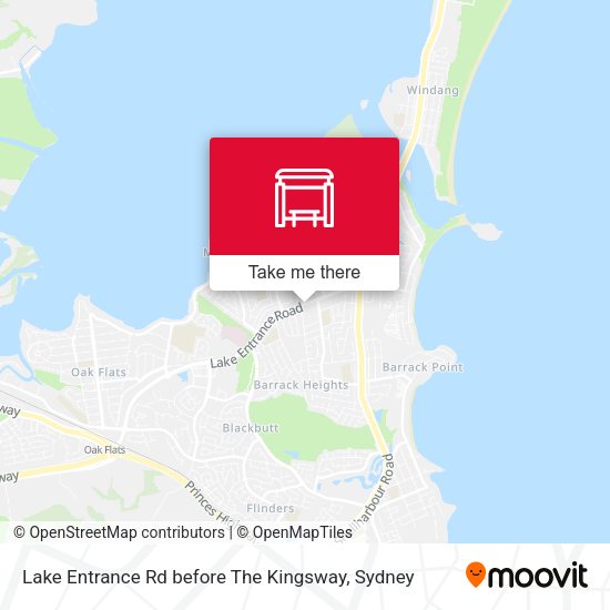 Lake Entrance Rd before The Kingsway map