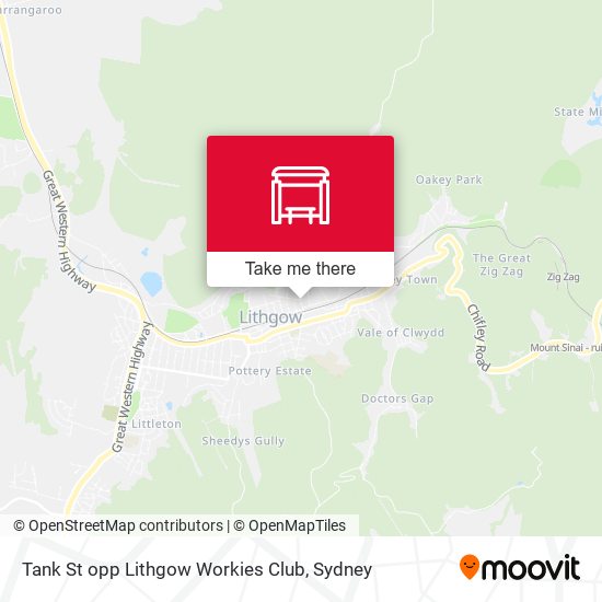 Tank St opp Lithgow Workies Club map
