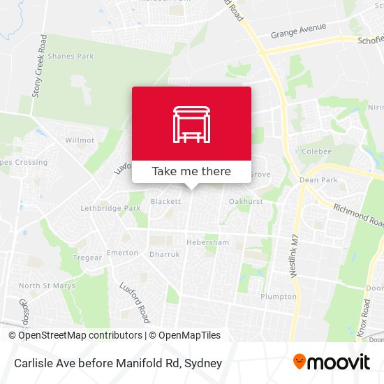 Carlisle Ave before Manifold Rd map