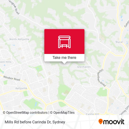 Mills Rd before Carinda Dr map