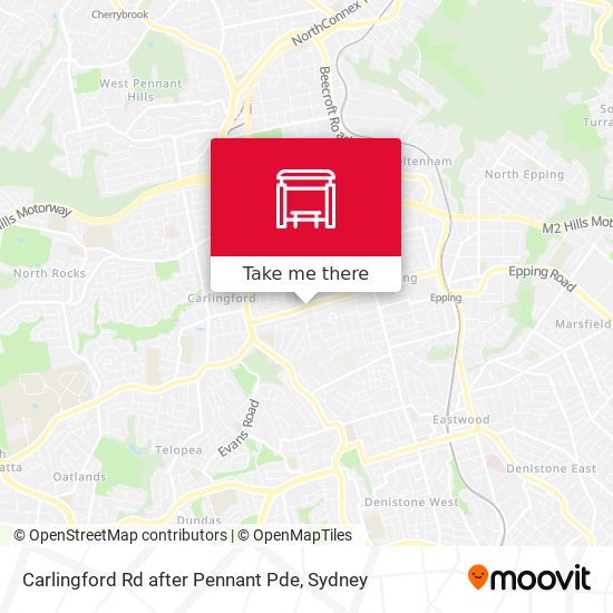 Carlingford Rd after Pennant Pde map