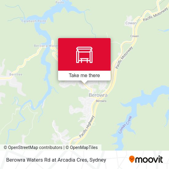 Berowra Waters Rd at Arcadia Cres map