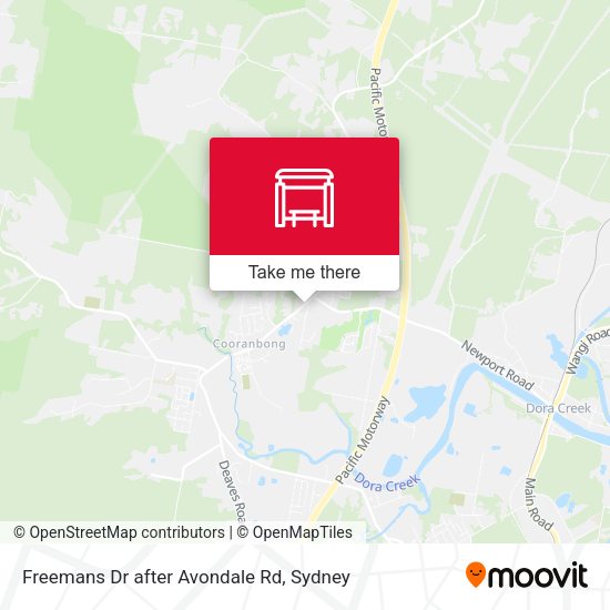 Freemans Dr after Avondale Rd map