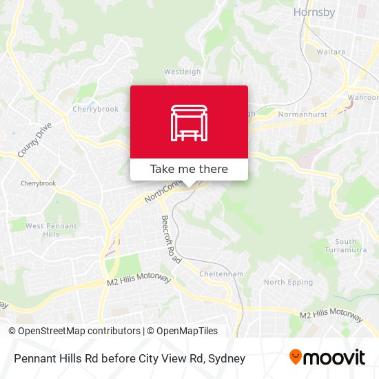 Mapa Pennant Hills Rd before City View Rd