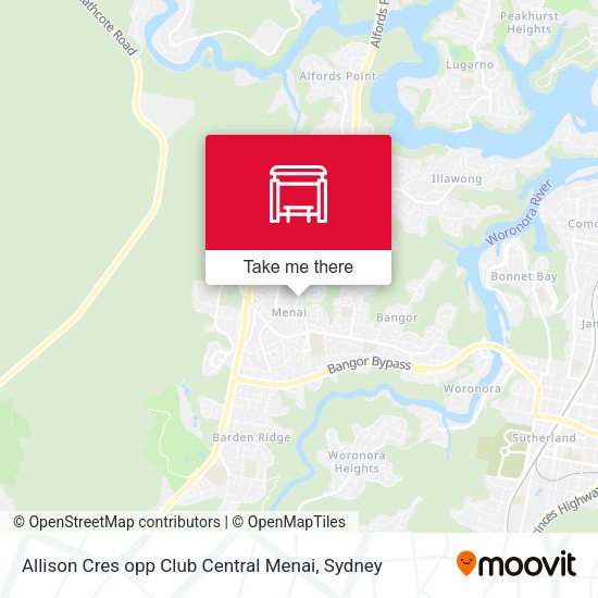 Allison Cres opp Club Central Menai map
