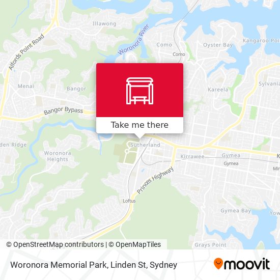 Woronora Memorial Park, Linden St map