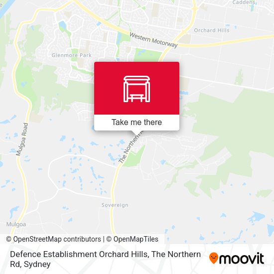 Defence Establishment Orchard Hills, The Northern Rd map