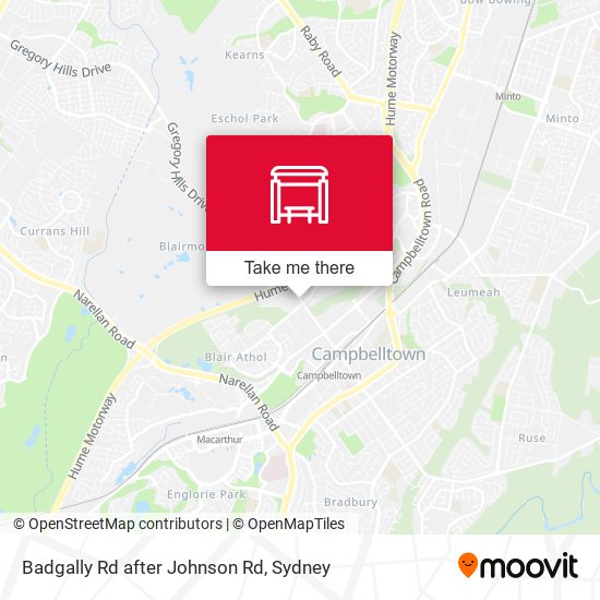 Badgally Rd after Johnson Rd map