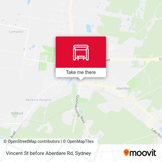 Vincent St before Aberdare Rd map