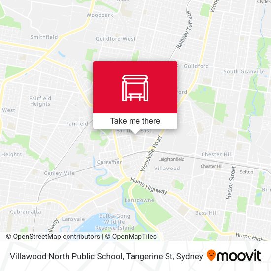 Villawood North Public School, Tangerine St map