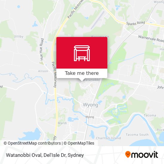 Watanobbi Oval, Del'Isle Dr map