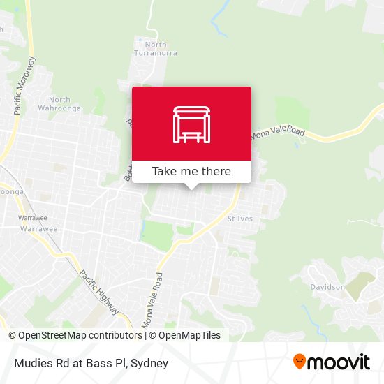 Mudies Rd at Bass Pl map
