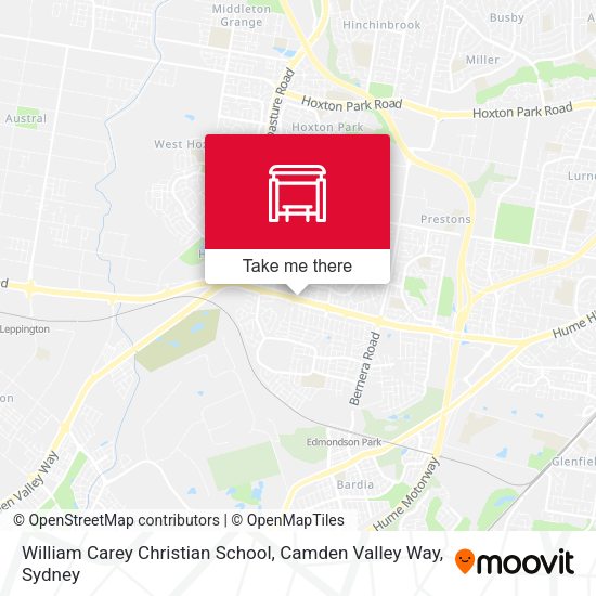 William Carey Christian School, Camden Valley Way map