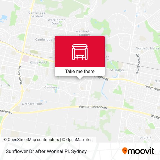 Sunflower Dr after Wonnai Pl map