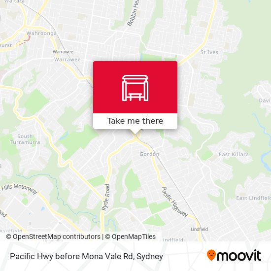 Pacific Hwy before Mona Vale Rd map