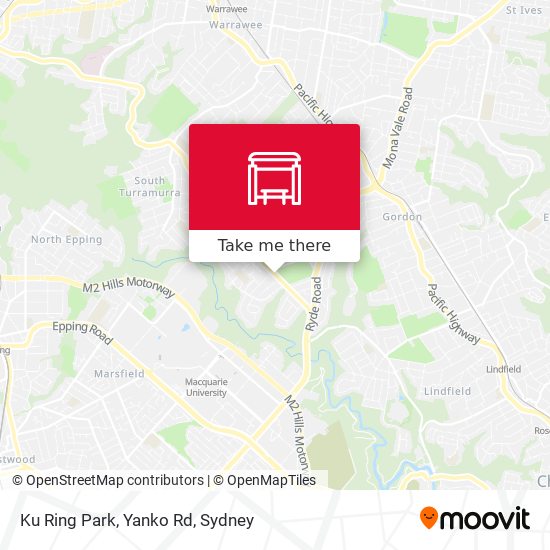 Ku Ring Park, Yanko Rd map