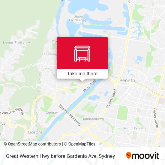Great Western Hwy before Gardenia Ave map