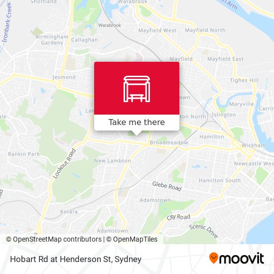 Hobart Rd at Henderson St map
