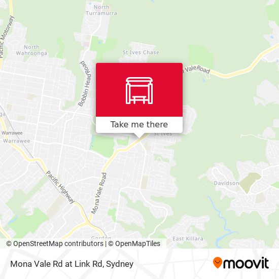 Mona Vale Rd at Link Rd map