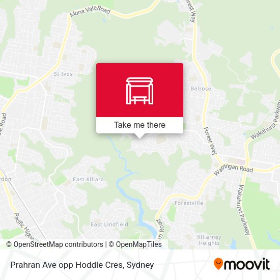 Prahran Ave opp Hoddle Cres map