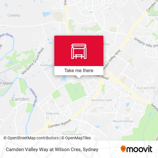 Mapa Camden Valley Way at Wilson Cres