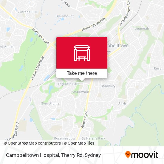 Mapa Campbelltown Hospital, Therry Rd