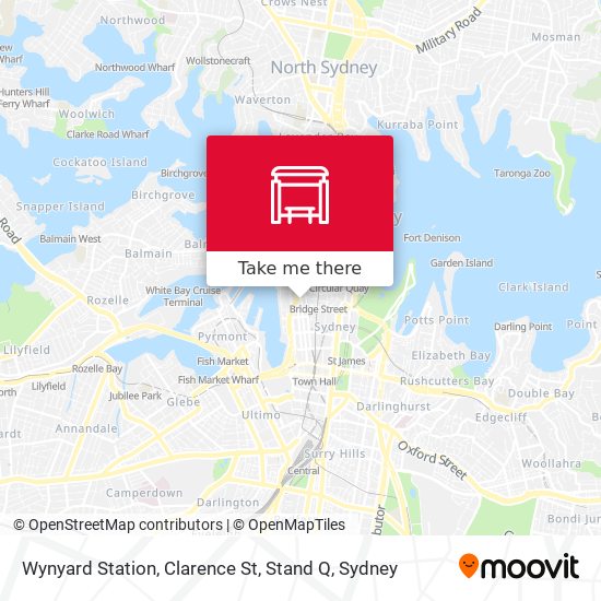 Wynyard Station, Clarence St, Stand Q map