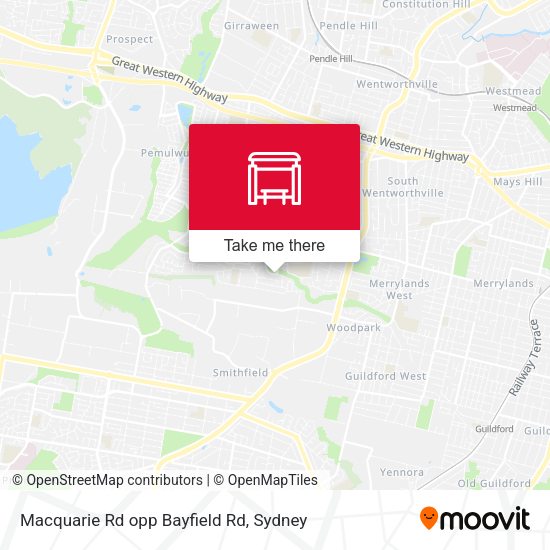 Macquarie Rd opp Bayfield Rd map