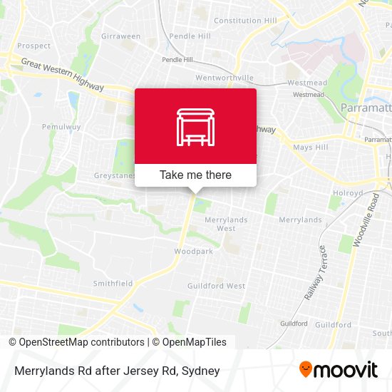 Merrylands Rd after Jersey Rd map