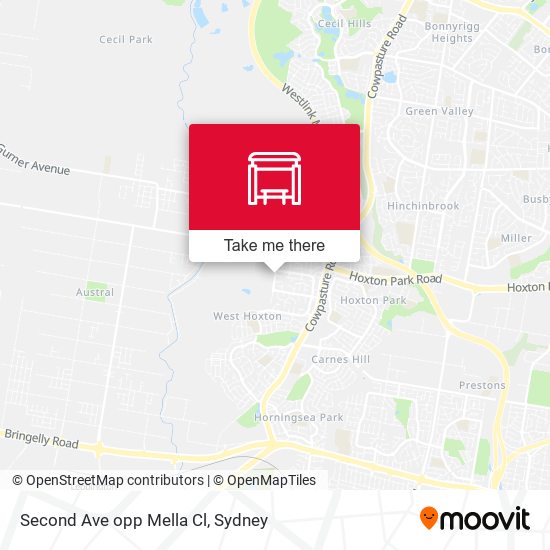 Second Ave opp Mella Cl map