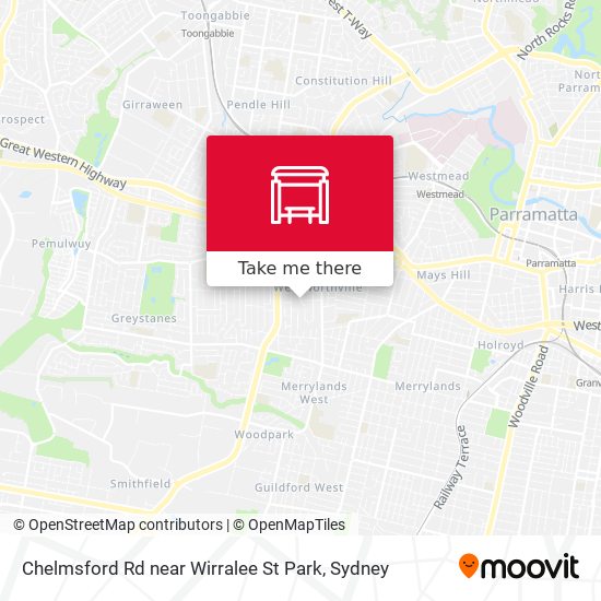 Mapa Chelmsford Rd near Wirralee St Park