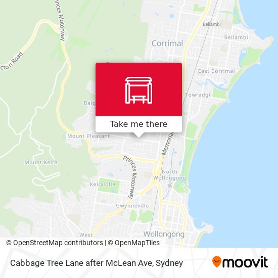 Cabbage Tree Lane after McLean Ave map