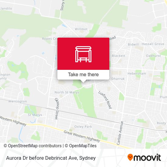 Aurora Dr before Debrincat Ave map