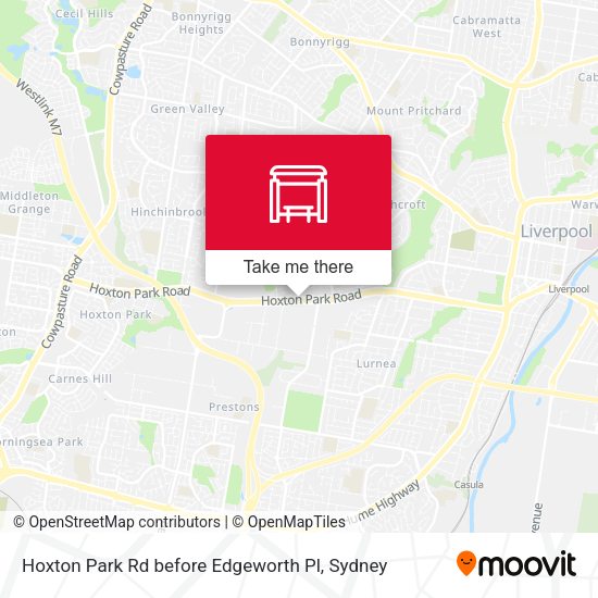 Hoxton Park Rd before Edgeworth Pl map