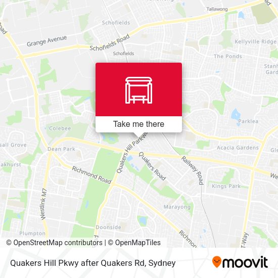 Quakers Hill Pkwy after Quakers Rd map