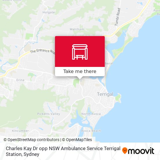 Charles Kay Dr opp NSW Ambulance Service Terrigal Station map