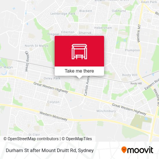 Durham St after Mount Druitt Rd map