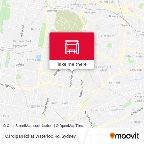 Cardigan Rd at Waterloo Rd map
