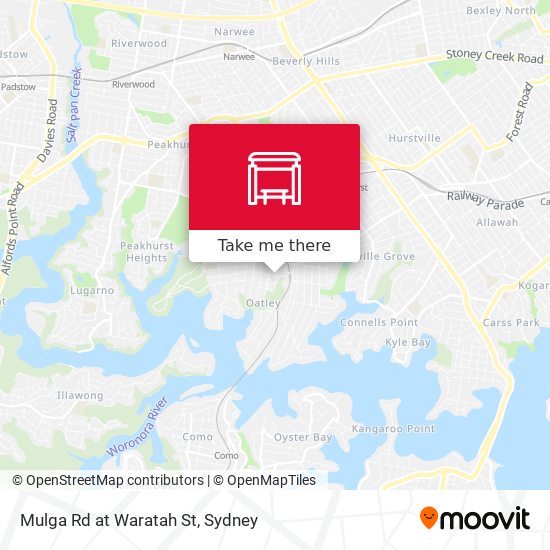 Mulga Rd at Waratah St map
